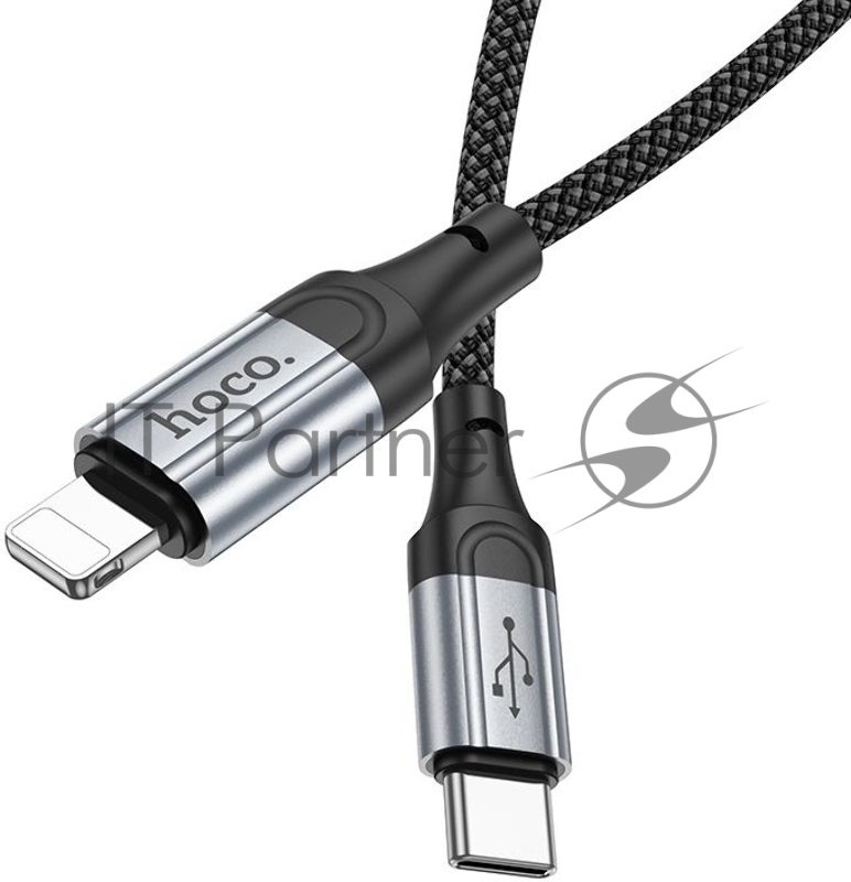 Кабель Hoco X102 Fresh iP USB Type-C (m)-Lightning (m) 1м черный коробка