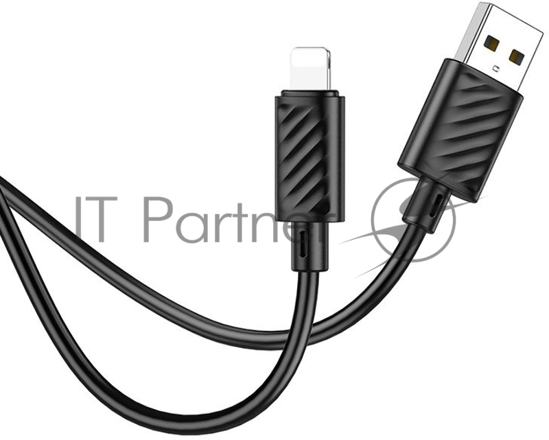 Кабель Hoco X88 Gratified USB (m)-Lightning (m) 1м черный коробка