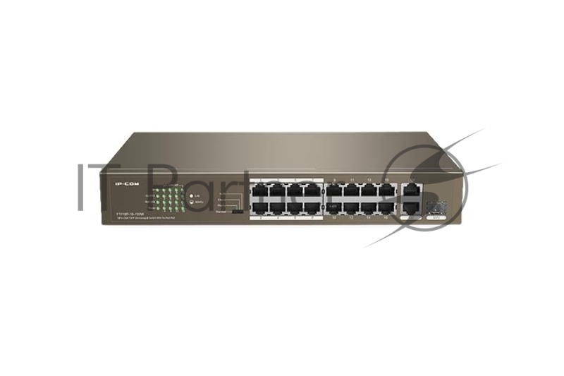 Сетевой коммутатор TENDA F1118P-16-150W 16x10Base-T / 100Base-TX 2x10Base-T / 100Base-TX / 1000Base-T 1x10/100/1000BASE-T/SFP combo F1118P-16-150W