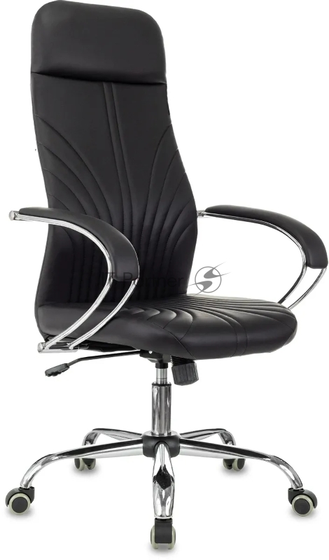 Кресло руководителя Бюрократ CH-610SL черный эко.кожа крестов. металл хром пластик черный