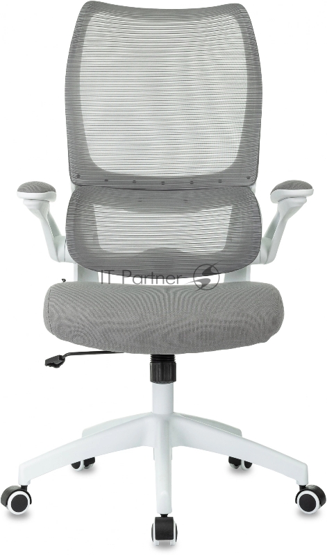 Кресло руководителя Бюрократ Sigma WH 1 серый сетка/ткань крестов. пластик пластик белый