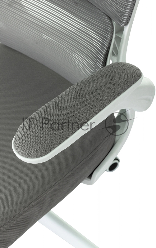 Кресло руководителя Бюрократ Sigma WH 1 серый сетка/ткань крестов. пластик пластик белый