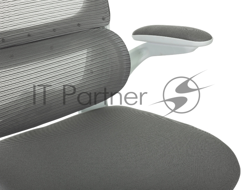 Кресло руководителя Бюрократ Sigma WH 1 серый сетка/ткань крестов. пластик пластик белый