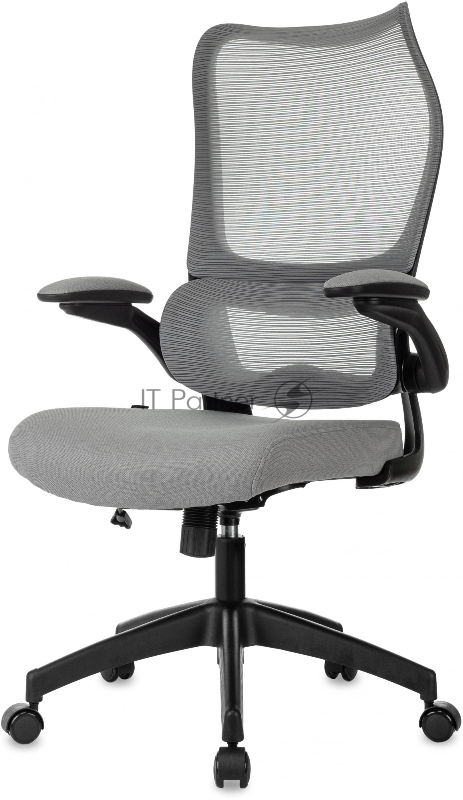 Кресло руководителя Бюрократ Sigma 1 серый сетка/ткань крестов. пластик