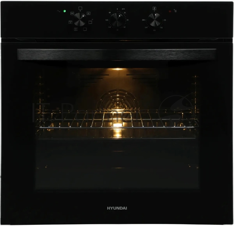 Духовой шкаф Электрический Hyundai HEO 6634 BG черное стекло