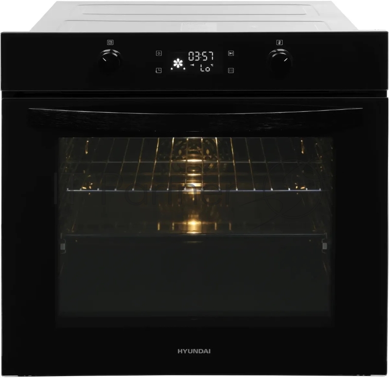 Духовой шкаф Электрический Hyundai HEO 6646 BG черное стекло