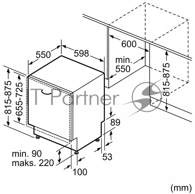 Посудомоечная машина встраив. Bosch SMV4HAX19E полноразмерная