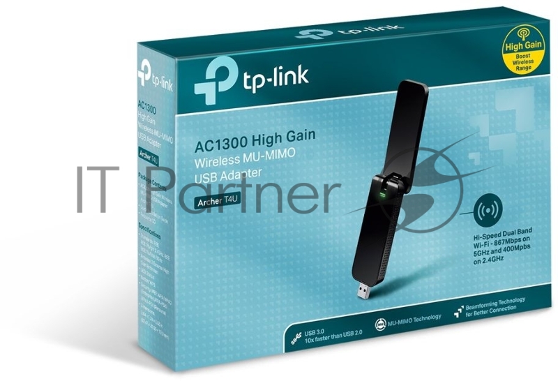 Адаптер TP-Link Wi-Fi AC1300 High Gain Wi-Fi USB Adapter, USB 3.0, External antenna
