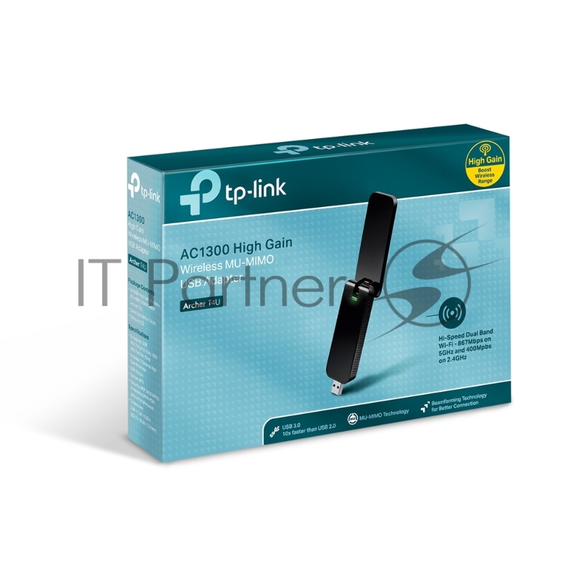Адаптер TP-Link Wi-Fi AC1300 High Gain Wi-Fi USB Adapter, USB 3.0, External antenna