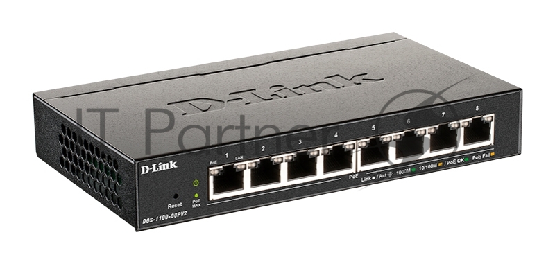 Коммутатор D-Link DGS-1100-08PV2/A3A (L2) 8x1Гбит/с 8PoE 64W настраиваемый
