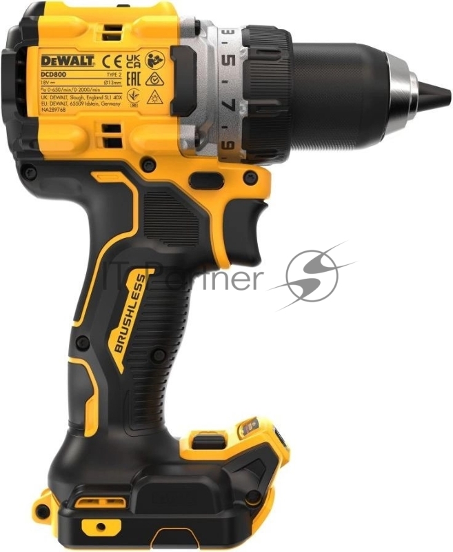 Дрель-шуруповерт DeWalt DCD800E1T-QW аккум. патрон:быстрозажимной (кейс в комплекте)
