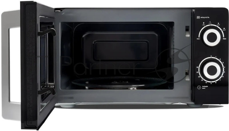 Микроволновая печь Hyundai HYM-M2054 20л. 700Вт черный/серебристый, 20 л, 700 Вт, переключатели - поворотный механизм