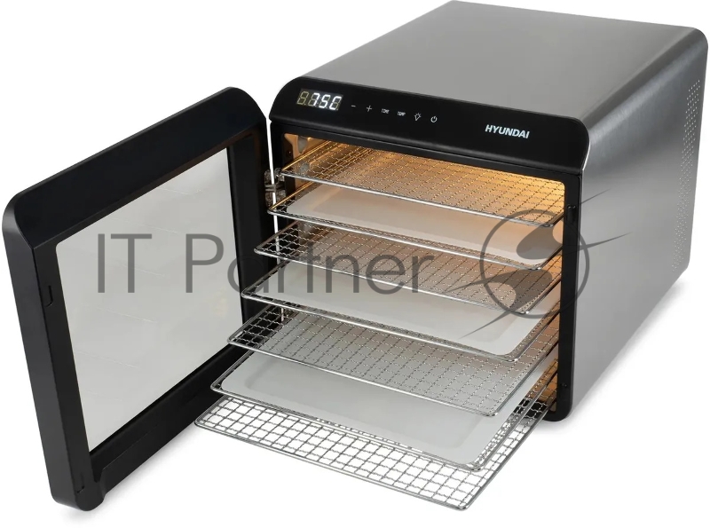 Сушка для фруктов и овощей Hyundai HYFD-8801 14под. 600Вт серебристый