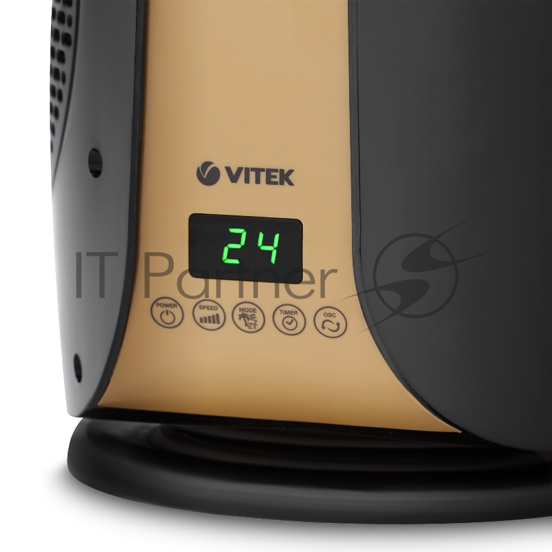 Вентилятор напольный Vitek VT-2075 30Вт скоростей:12 ПДУ черный/золотистый