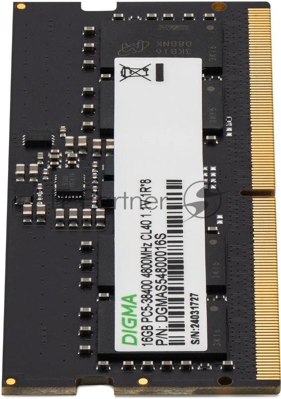 Память DDR5 16GB 4800MHz Digma DGMAS54800016S RTL PC5-38400 CL40 SO-DIMM 262-pin 1.1В single rank Ret