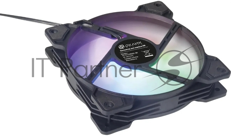 Вентилятор для корпуса Оклик OG-CF120RGB1-BK RGB 120х120x25 черный 3-pin 4-pin (Molex) 23дБ Ret