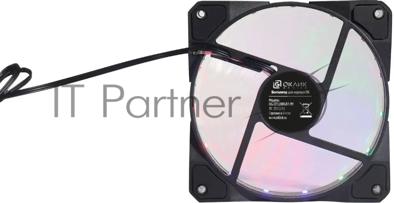Вентилятор для корпуса Оклик OG-CF120RGB2-BK RGB 120х120x25 черный 3-pin 4-pin (Molex) 23дБ Ret