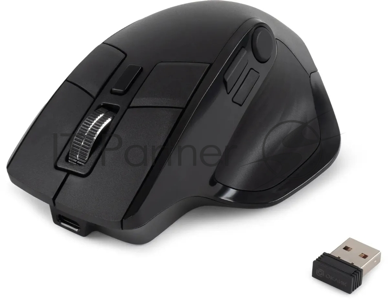 Мышь беспроводная Оклик 502MW черный, 2400 dpi, USB, Bluetooth/Радио, кнопки - 9