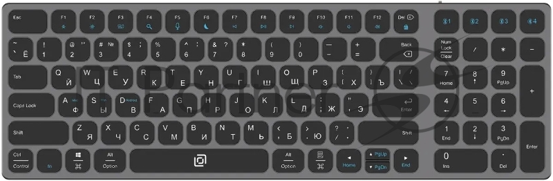 Клавиатура Оклик K767W беспроводная USB серый/черный (2002135)