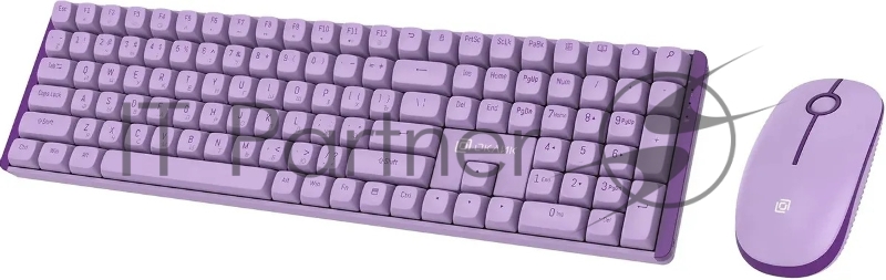Комплект клавиатура+мышь Оклик S315W беспроводной USB 1600 DPI сиреневый (1978643)