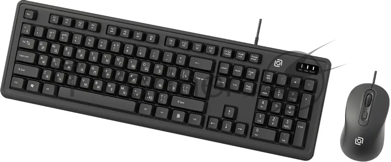 Комплект клавиатура+мышь Оклик S605 проводной USB 1800 DPI черный