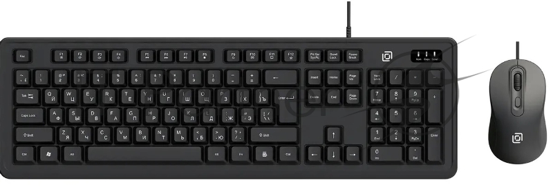 Комплект клавиатура+мышь Оклик S605 проводной USB 1800 DPI черный