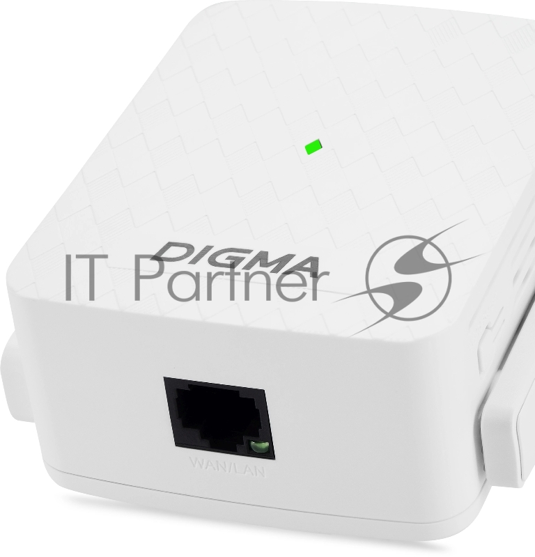 Повторитель беспроводного сигнала Digma D-WR310 (D-WR310V2) N300 Wi-Fi белый