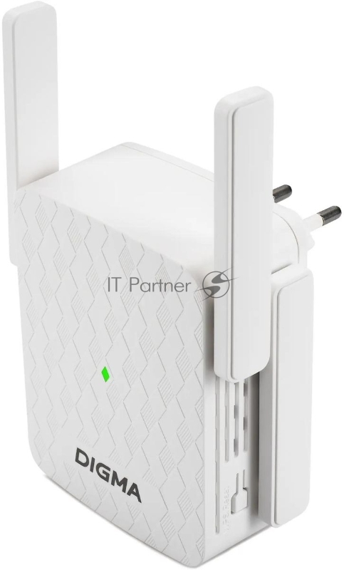 Повторитель беспроводного сигнала Digma D-WR310 (D-WR310V2) N300 Wi-Fi белый