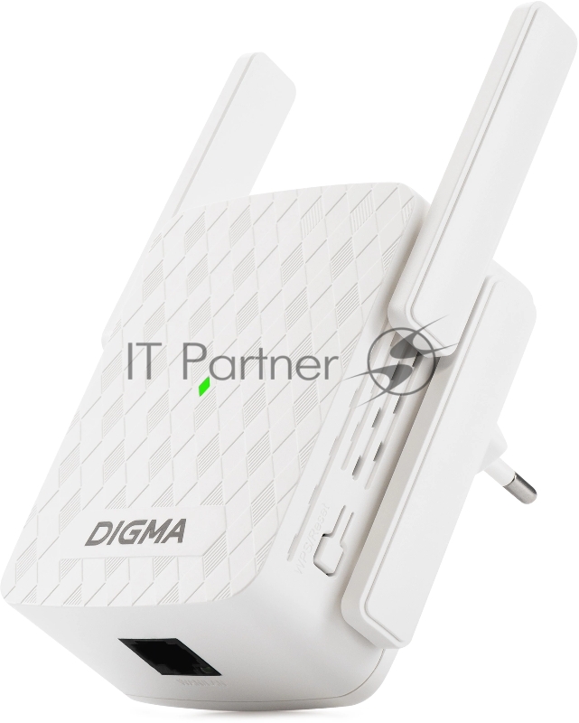 Повторитель беспроводного сигнала Digma D-WR310 (D-WR310V2) N300 Wi-Fi белый