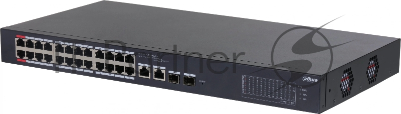 Коммутатор Dahua DH-CS4226-24ET-375 (L2) 24x100Мбит/с 2xКомбо (1000BASE-T/SFP) 2SFP 24PoE 375W управляемый