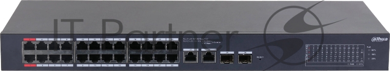 Коммутатор Dahua DH-CS4226-24ET-375 (L2) 24x100Мбит/с 2xКомбо (1000BASE-T/SFP) 2SFP 24PoE 375W управляемый