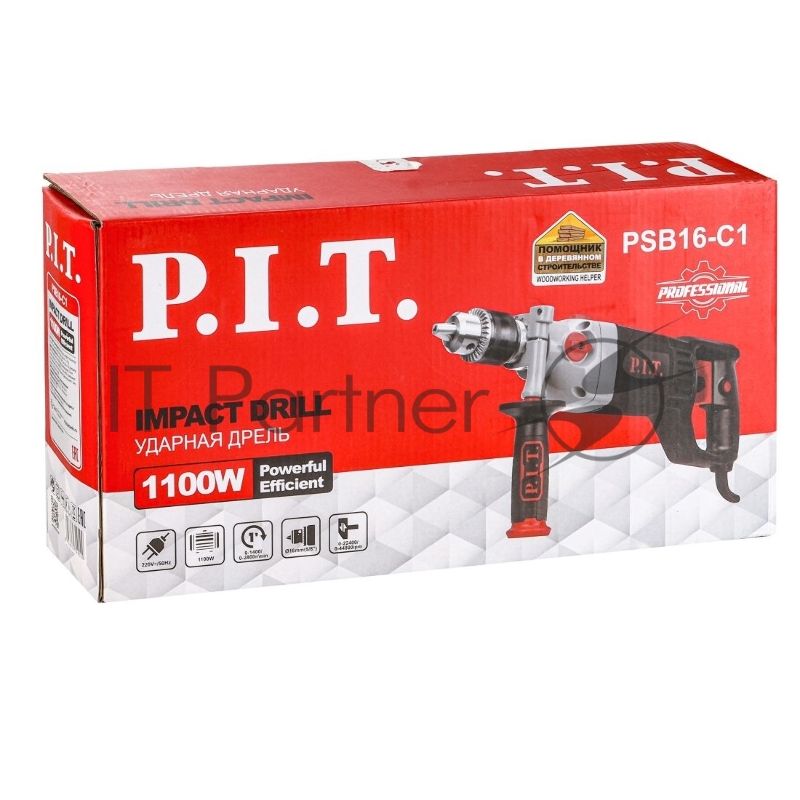 Дрель ударная P.I.T. PSB16-C1 патрон:быстрозажимной реверс