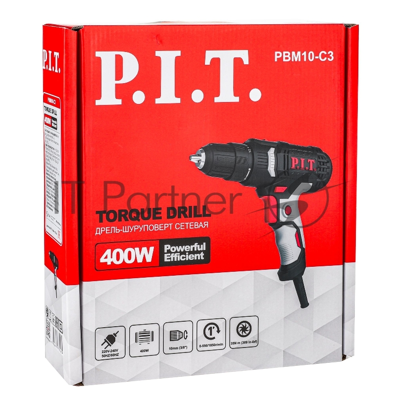 Дрель-шуруповерт P.I.T. PBM10-C3 400Вт патрон:быстрозажимной