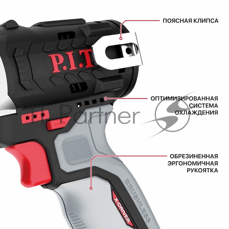 Гайковерт P.I.T. PIW12K-120A/1 аккум. патрон:квад.3/8
