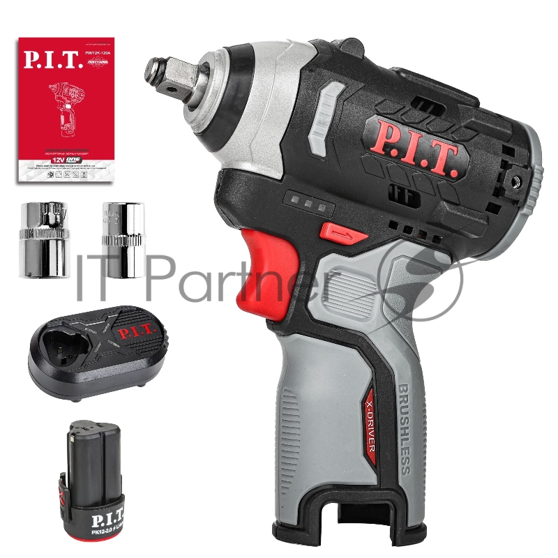 Гайковерт P.I.T. PIW12K-120A/1 аккум. патрон:квад.3/8