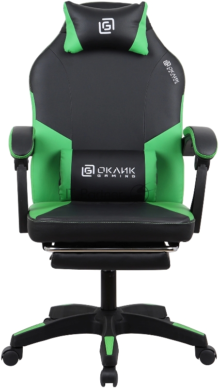 Кресло игровое Оклик Cooldown черный/зеленый