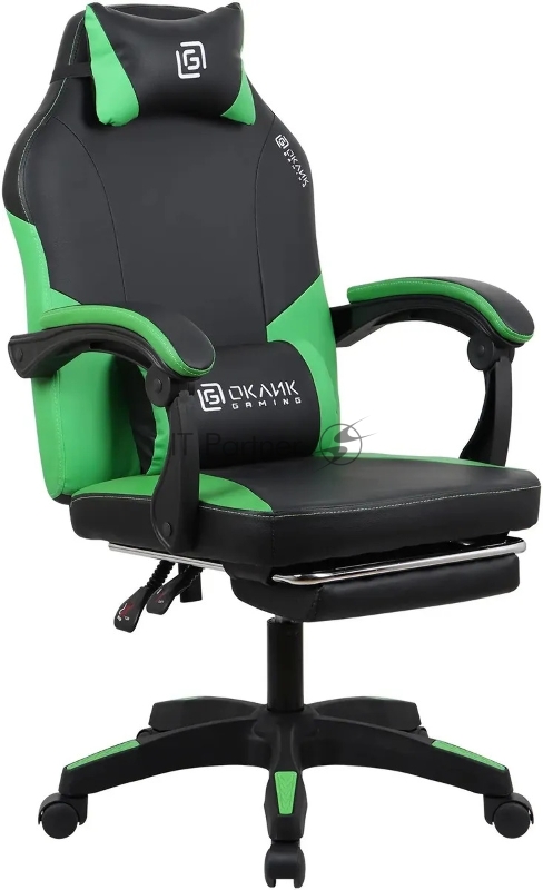 Кресло игровое Оклик Cooldown черный/зеленый