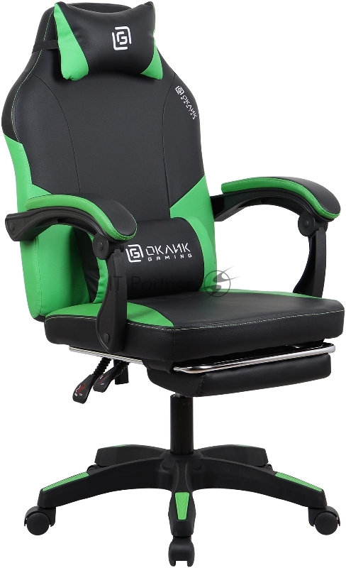 Кресло игровое Оклик Cooldown черный/зеленый