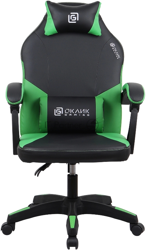 Кресло игровое Оклик Spirit черный/зеленый