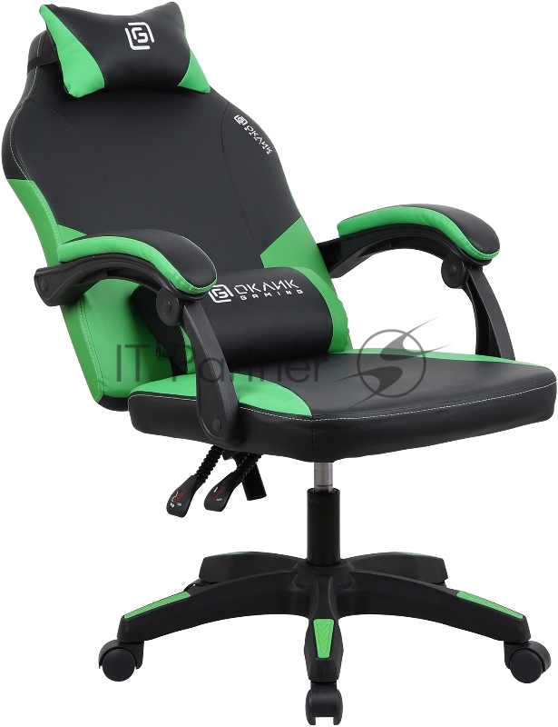 Кресло игровое Оклик Spirit черный/зеленый