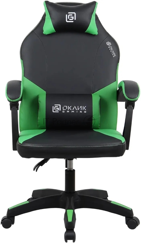 Кресло игровое Оклик Spirit черный/зеленый