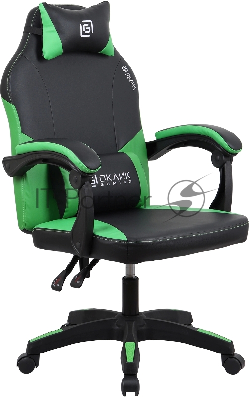 Кресло игровое Оклик Spirit черный/зеленый