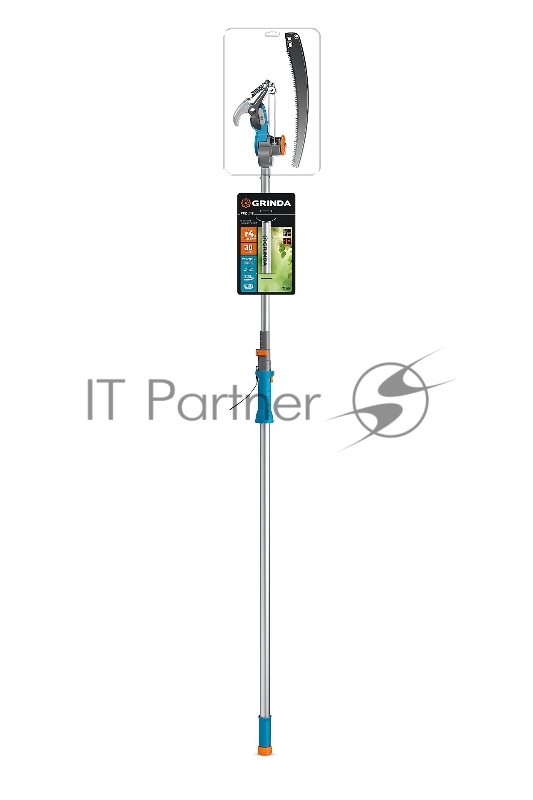 Высоторез с пилой GRINDA GX-4000, длина 2-2,8 м, пила 350мм, рез до 30 мм, лезвия из нержавеющей стали, телескопический, PROLine (424530)