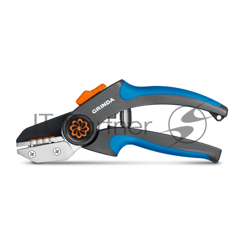 Контактный секатор GRINDA P-56, 205 мм, легированная сталь, двухкомпонентные рукоятки, PROLine (23456)