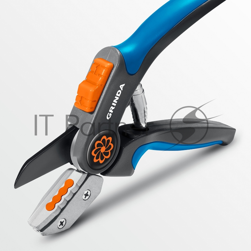 Контактный секатор GRINDA P-56, 205 мм, легированная сталь, двухкомпонентные рукоятки, PROLine (23456)