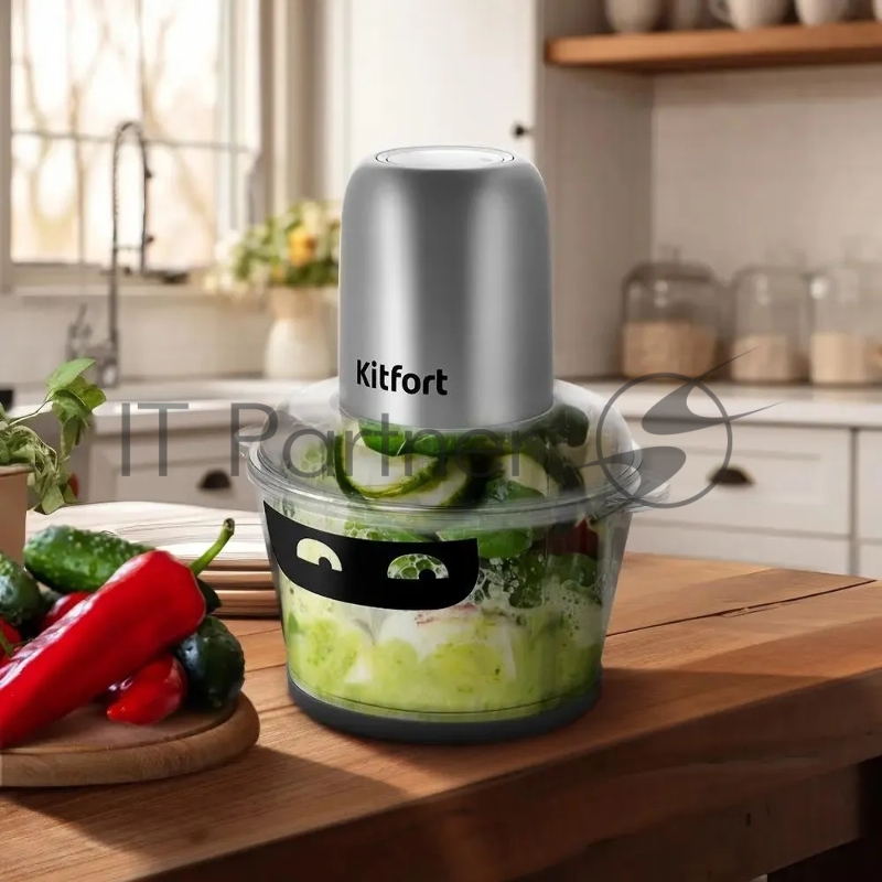 Измельчитель электрический Kitfort КТ-3518 1.8л. 300Вт серебристый