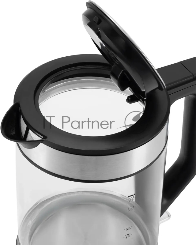 Чайник электрический Hyundai HYK-G4015 1.9л. 2200Вт черный/серебристый корпус: стекло