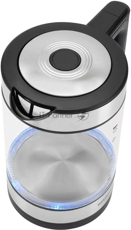 Чайник электрический Hyundai HYK-G4015 1.9л. 2200Вт черный/серебристый корпус: стекло