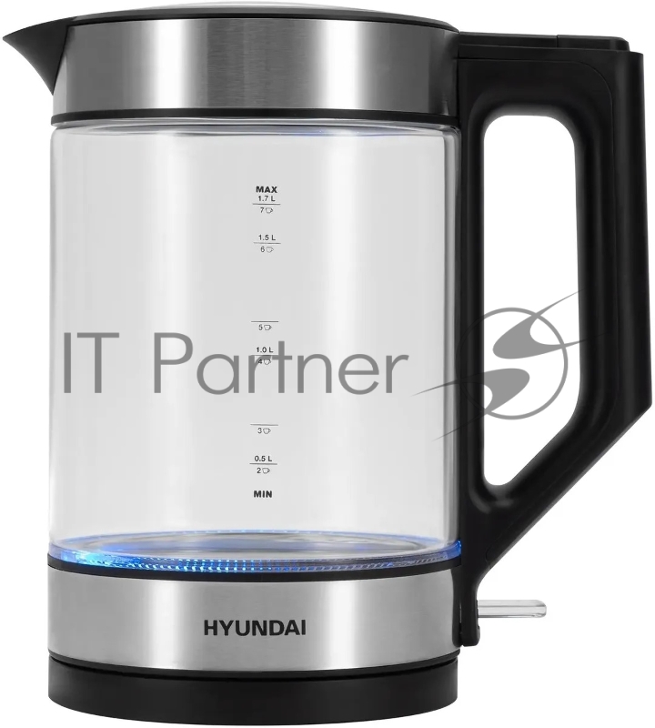 Чайник электрический Hyundai HYK-G4015 1.9л. 2200Вт черный/серебристый корпус: стекло