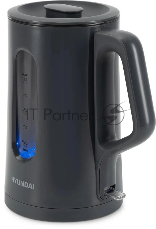 Чайник электрический Hyundai HYK-G4508 1.5л. 1700Вт серый/прозрачный корпус: стекло
